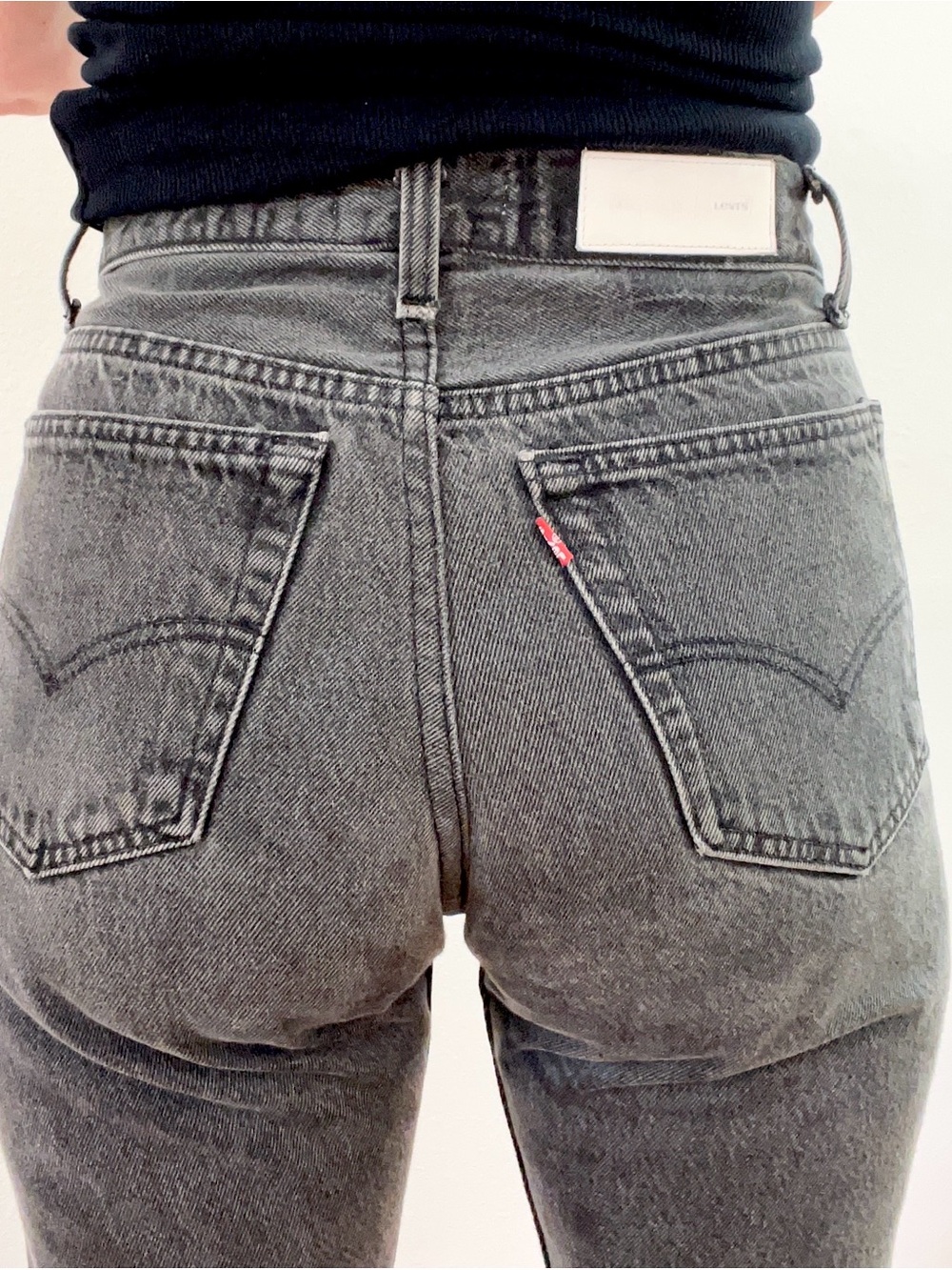 Re/Done Levi's High Rise Washed Black Jeans